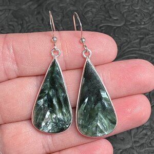 Seraphinite Earrings Stone Crystal Jewelry